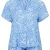 Beach Wear Capriosca Loungewear | Short Resort Loungewear Set In Blue Paisley