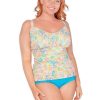 Swimwear Capriosca Loose Fitting | Retro Floral Underwire Tankini Top