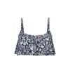 Swimwear Capriosca Crop Top | Navy Floral Frill Bikini Top Swimwear