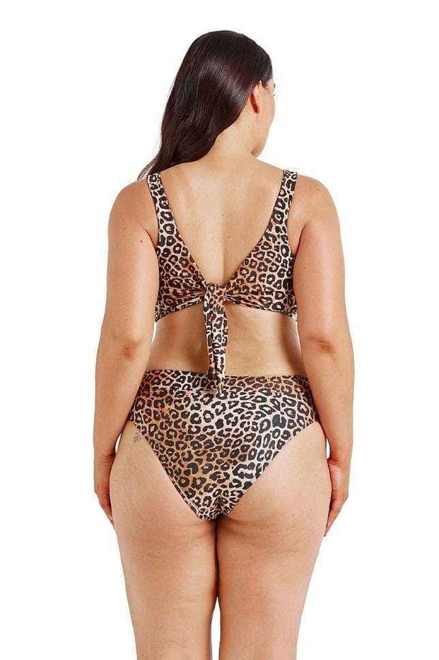 Swimwear Capriosca Plus Size Bikinis | Leopard Two Way Bikini Top | Sustainable Swimwear