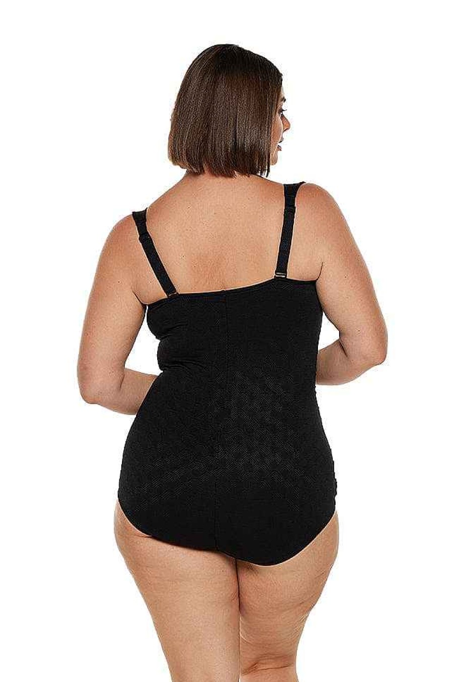 Swimwear Capriosca Boyleg | Acapulco Black Retro Skirted One Piece Swimwear