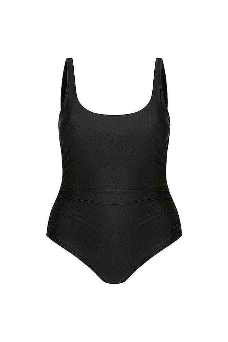 Swimwear Capriosca Underwire | Black Scooped Underwire One Piece Swimwear