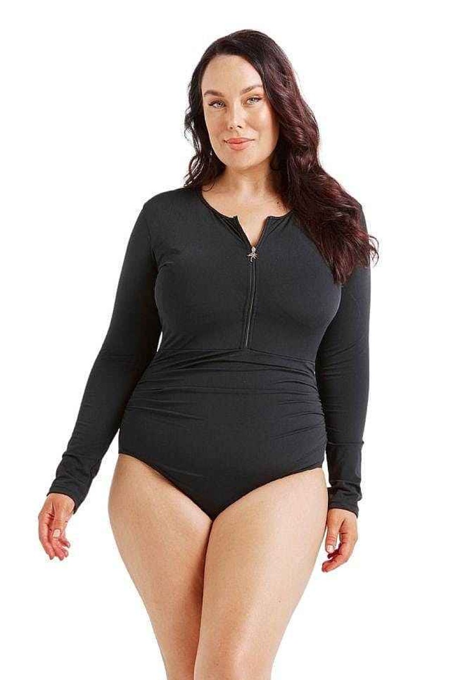 Swimwear Capriosca Long Sleeve | Chlorine Resistant Long Sleeve One Piece Swimsuit