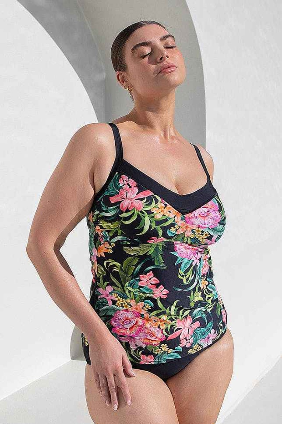 Swimwear Capriosca Loose Fitting | Bora Bora Underwire Tankini Top