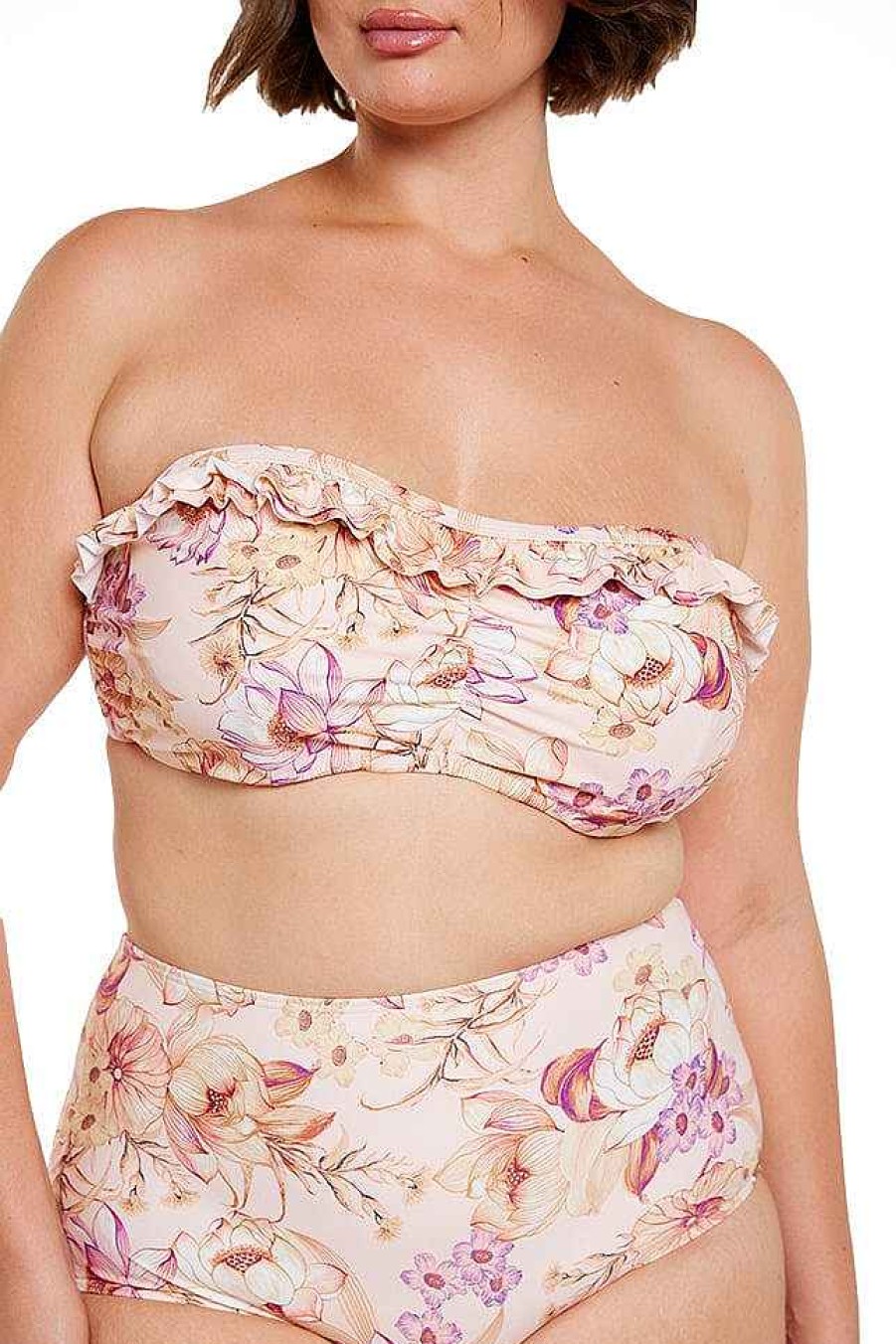 Swimwear Capriosca Bandeau & Strapless | Maldives Underwire Bandeau Bikini Top