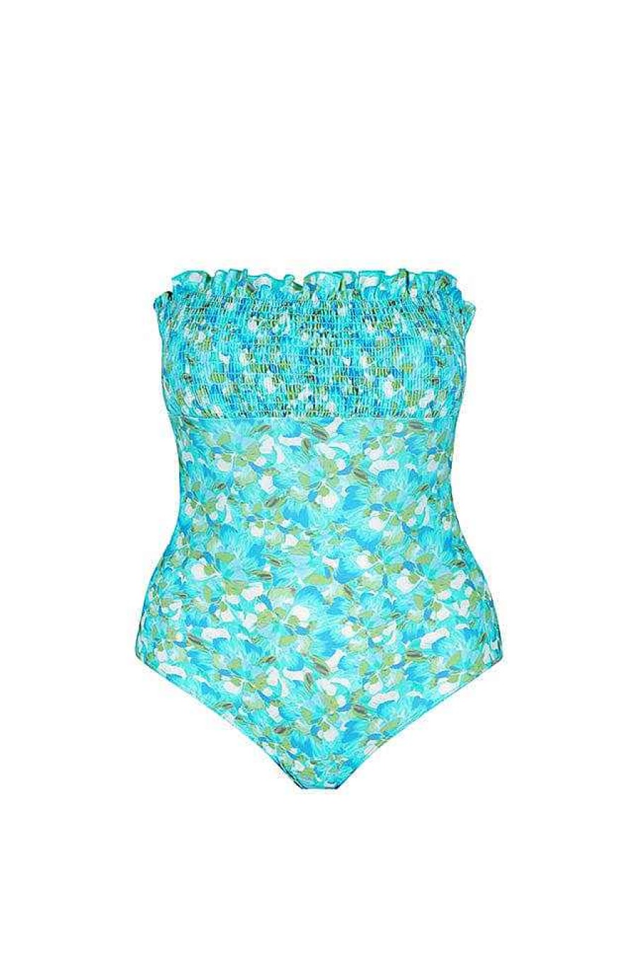 Swimwear Capriosca Strapless | Calypso Shirred Bandeau One Piece