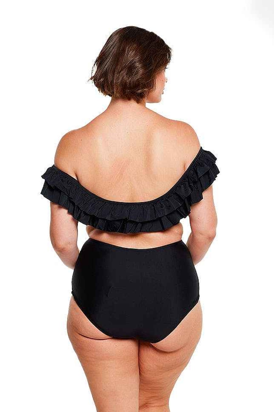 Swimwear Capriosca High Waisted | Black High Waisted Swim Bikini Bottoms