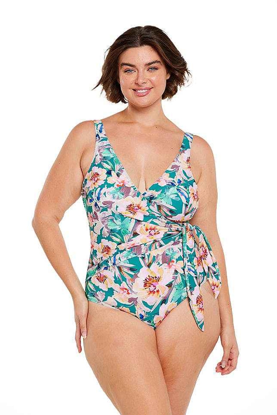 Swimwear Capriosca Low Back | Maui Waist Tie Crossover One Piece