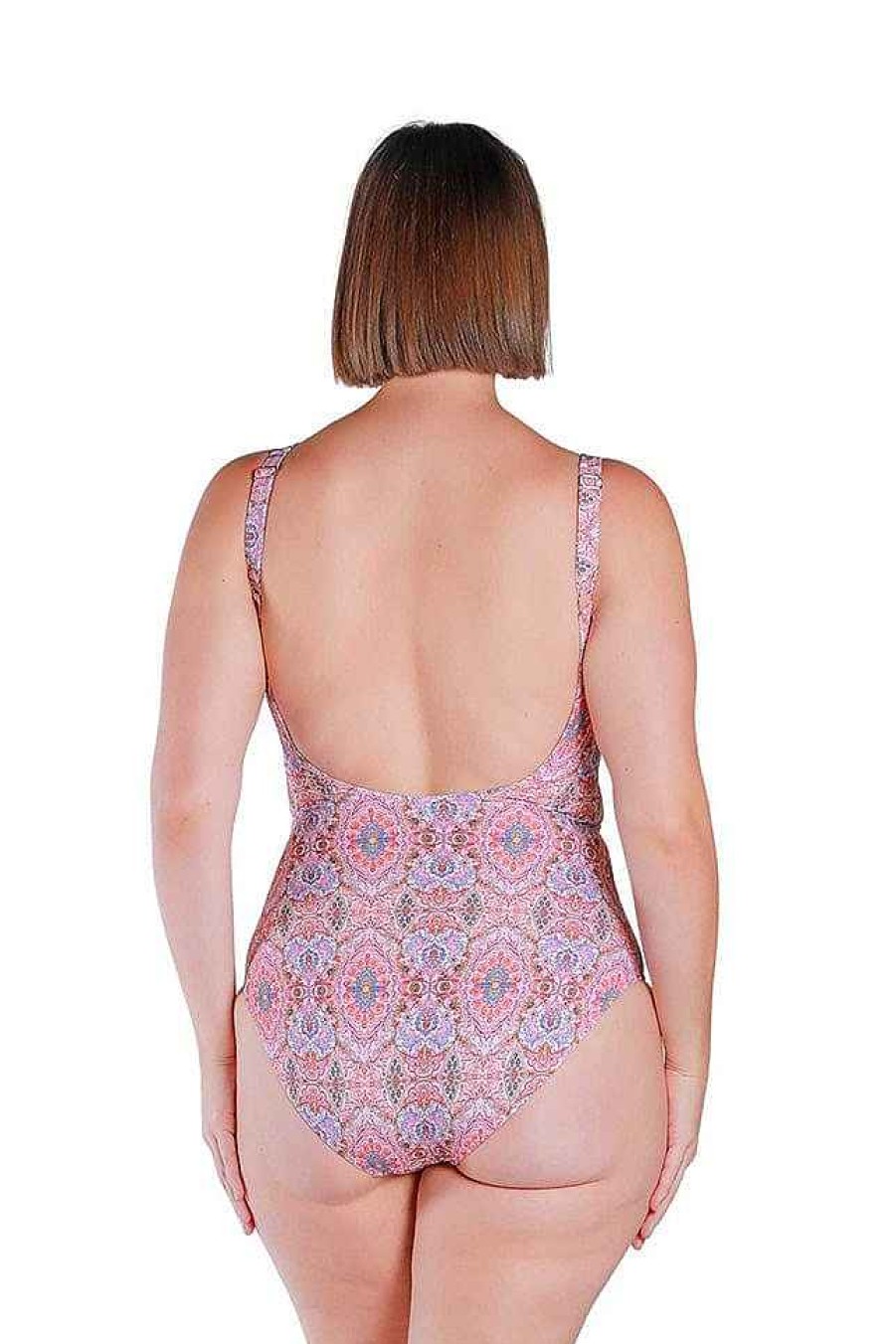 Swimwear Capriosca Underwire | Amalfi Pink Scoop Underwire One Piece