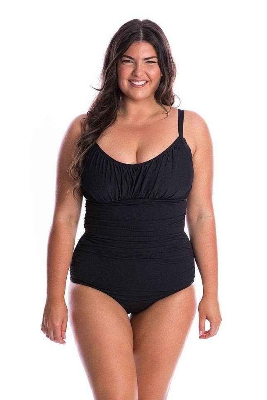 Swimwear Capriosca Underwire | Black Honey Comb Underwire One Piece