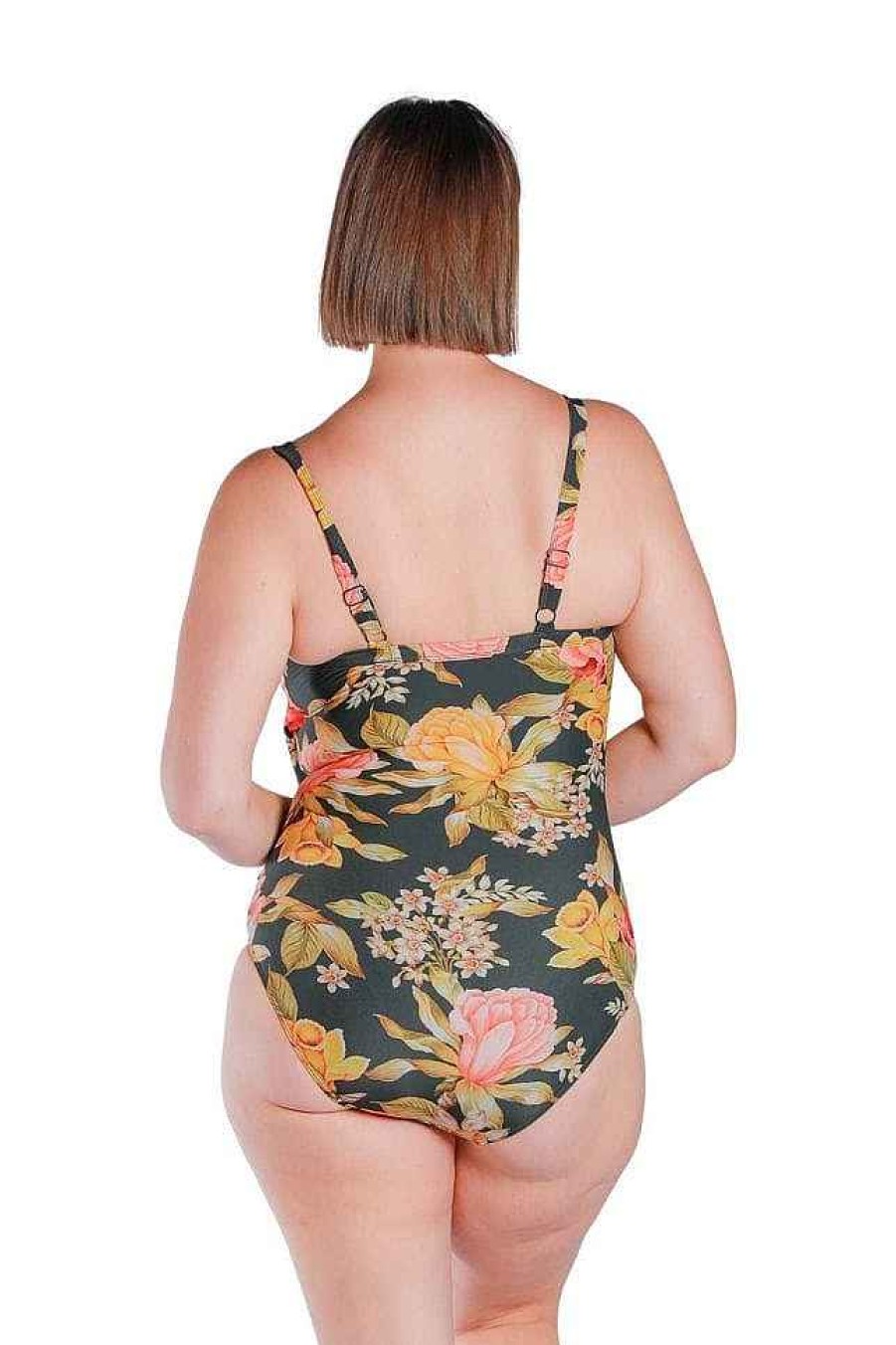 Swimwear Capriosca Tummy Control | Frenchy Black 3 Tier One Piece