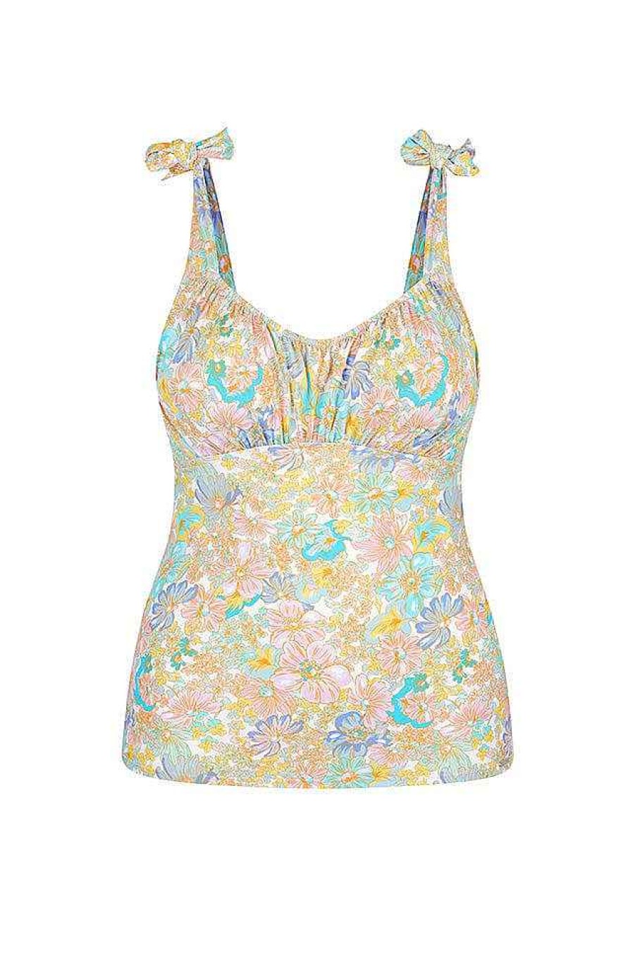 Swimwear Capriosca Loose Fitting | Retro Floral Underwire Tankini Top