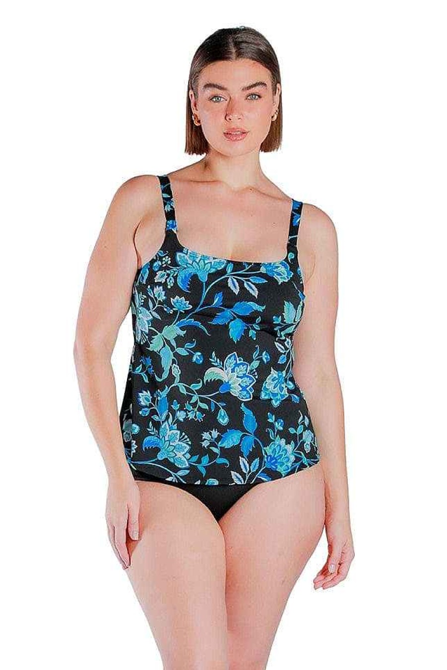 Swimwear Capriosca Loose Fitting | Corsica Turquoise Chlorine Resistant Tank Tankini Top