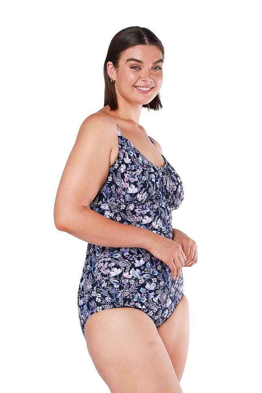 Swimwear Capriosca Underwire | Navy Floral Underwire One Piece