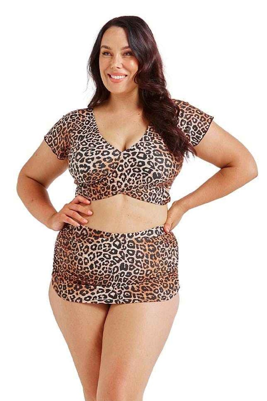 Swimwear Capriosca Crop Top | Leopard Wrap Crop Top | Sustainable Swimwear