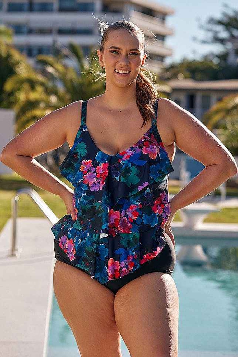 Swimwear Capriosca Loose Fitting | Montego 3 Tier Tankini Top