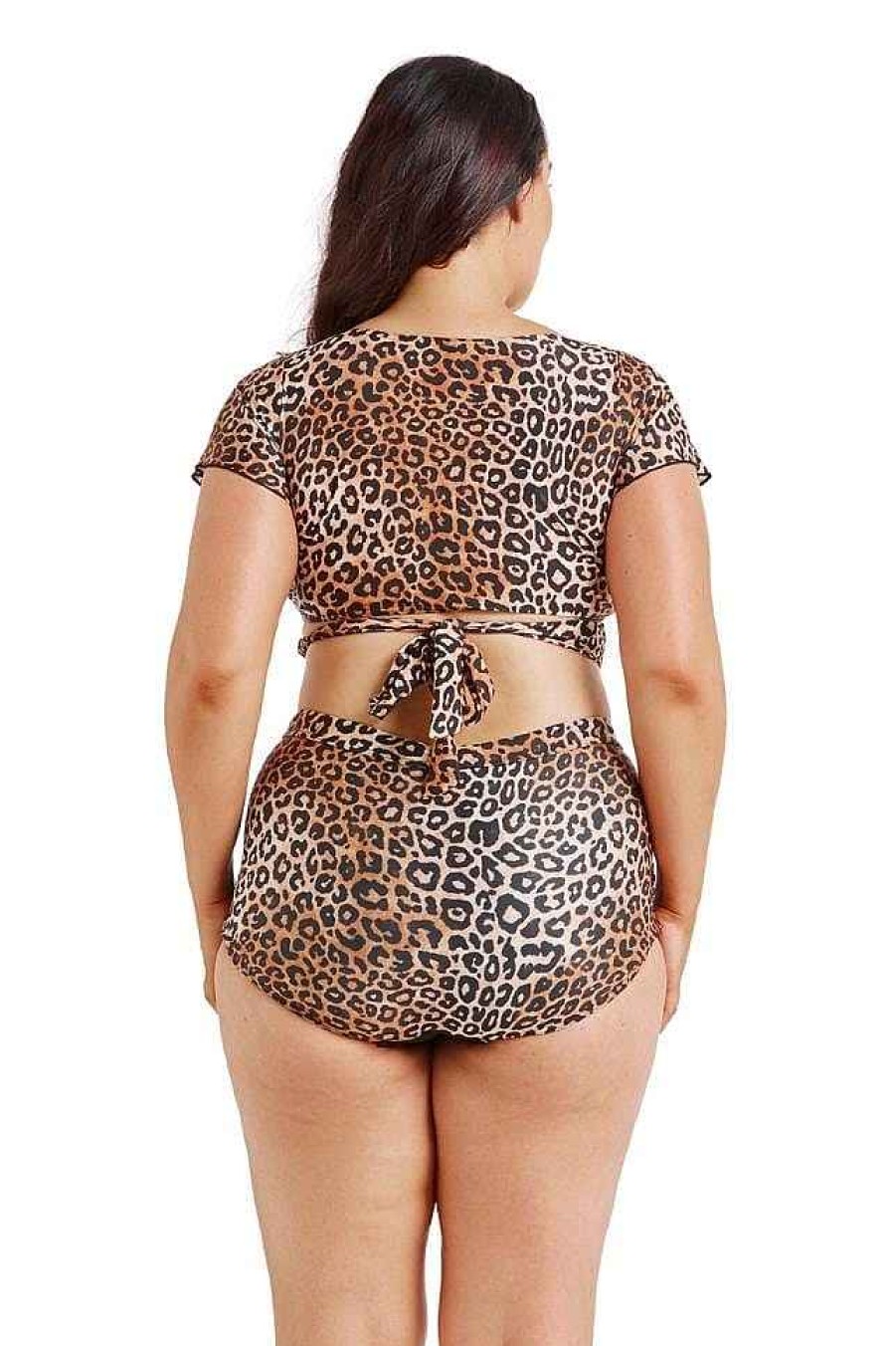 Swimwear Capriosca Crop Top | Leopard Wrap Crop Top | Sustainable Swimwear