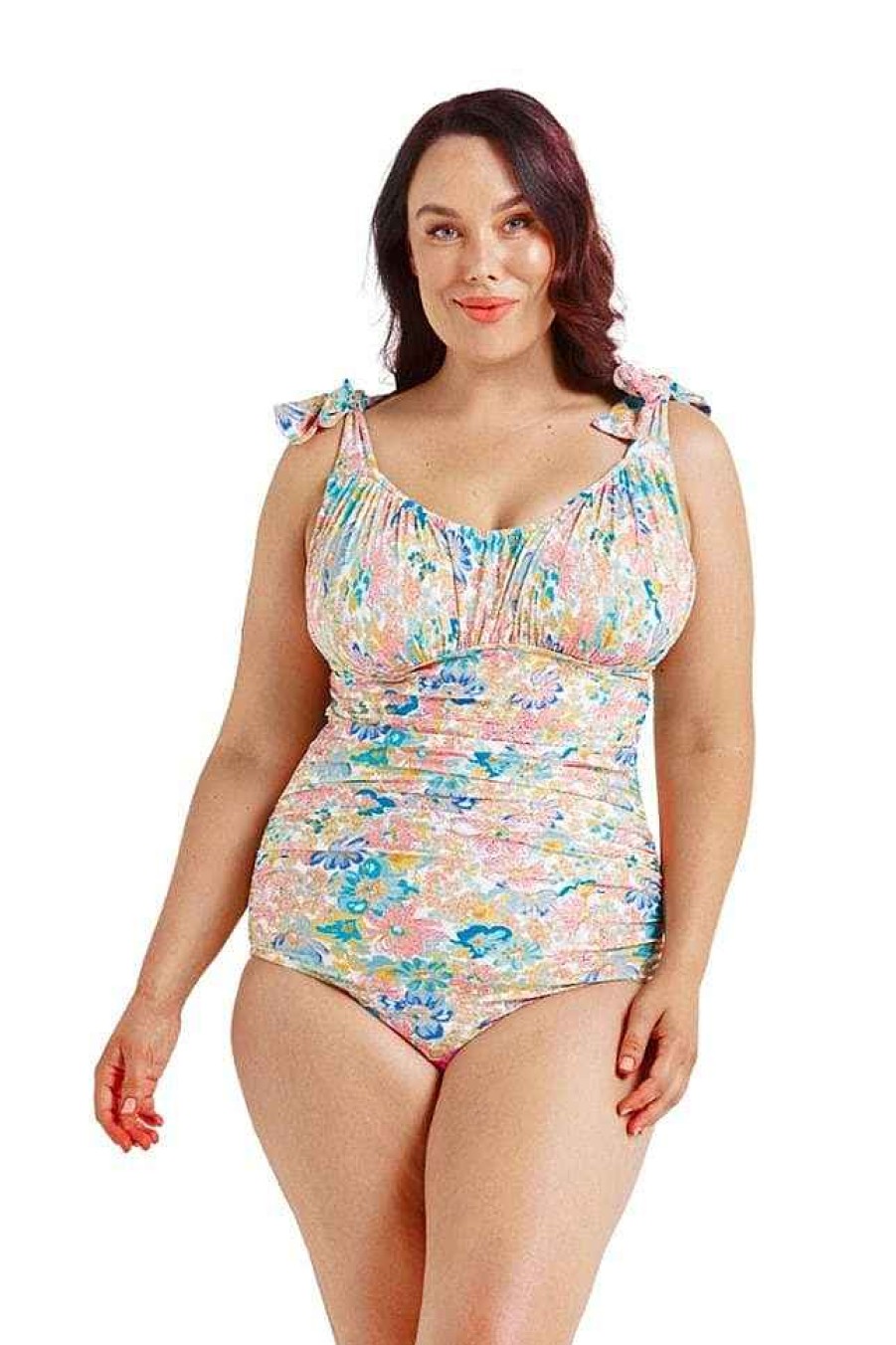 Swimwear Capriosca Underwire | Retro Floral Underwire One Piece