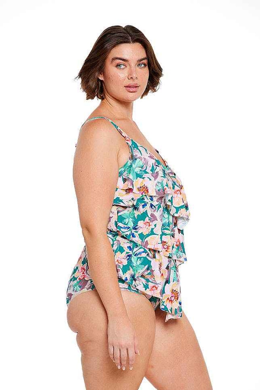 Swimwear Capriosca Loose Fitting | Maui 3 Tier Tankini Top