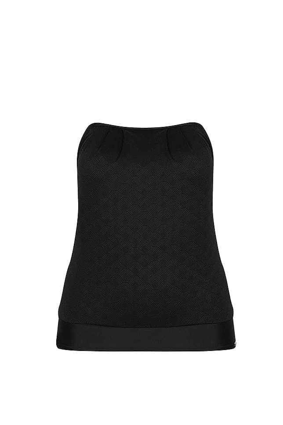 Swimwear Capriosca Blouson | Acapulco Flouncy Black Bandeau Tankini Top