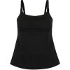 Swimwear Capriosca Loose Fitting | Black Chlorine Resistant Tank Tankini Top