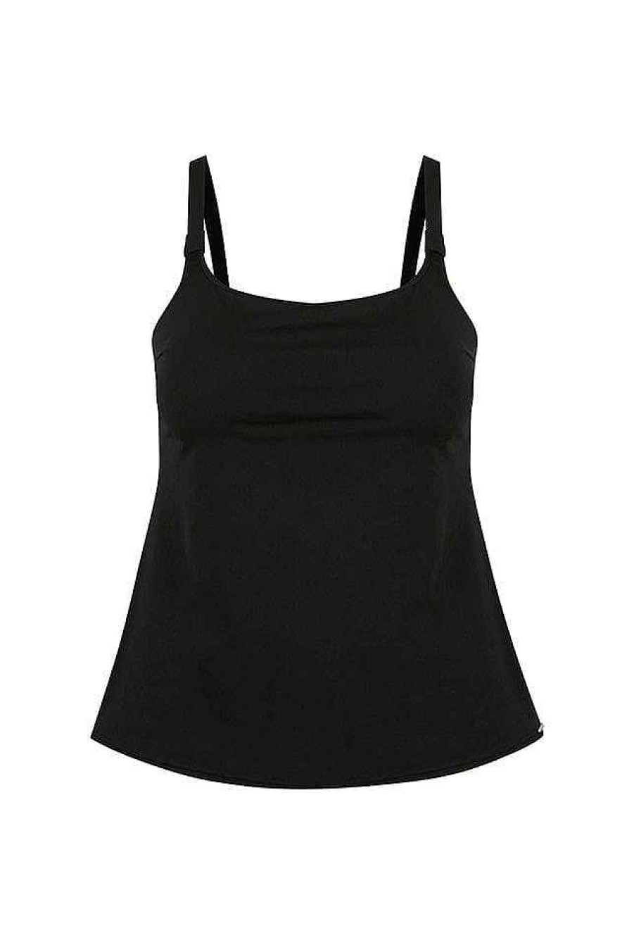 Swimwear Capriosca Loose Fitting | Black Chlorine Resistant Tank Tankini Top