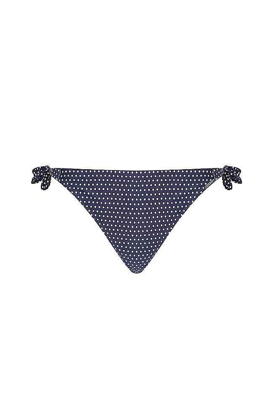 Swimwear Capriosca Side Tie | Navy & White Dots Tie Side Swim Pant Bikini Bottoms