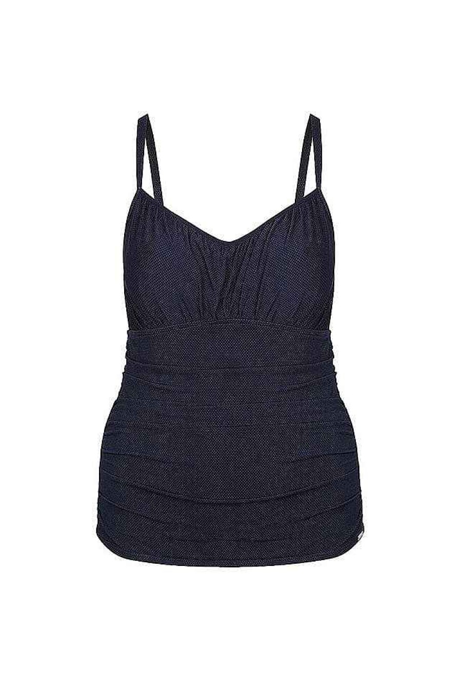 Swimwear Capriosca Tummy Control | Honey Comb Ruched Underwire Tankini Top Swimsuit Navy