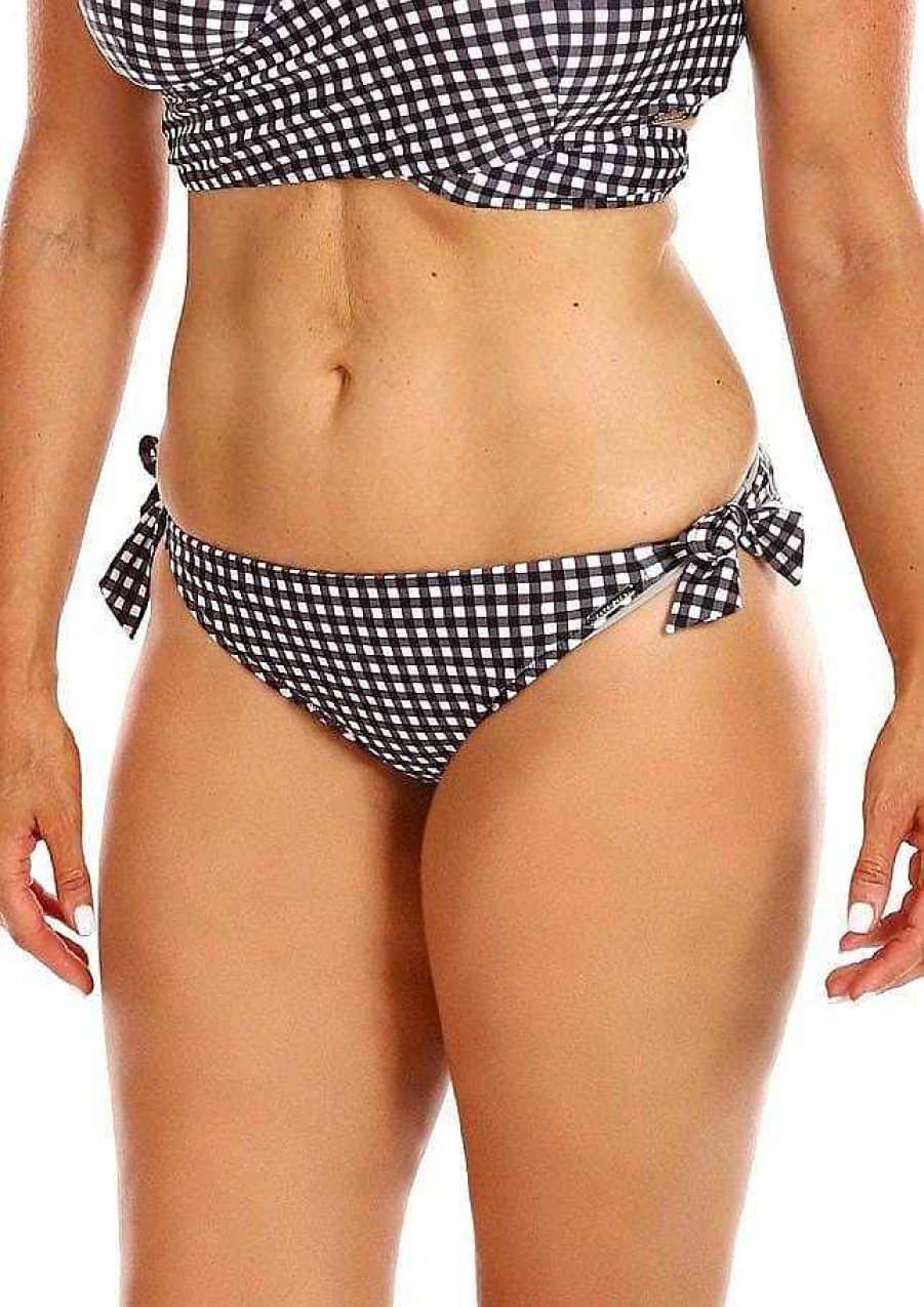 Swimwear Capriosca Side Tie | Retro Check Tie Side Swim Pant Bikini Bottom