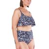 Swimwear Capriosca High Waisted | Navy Floral High Waisted Bikini Bottoms