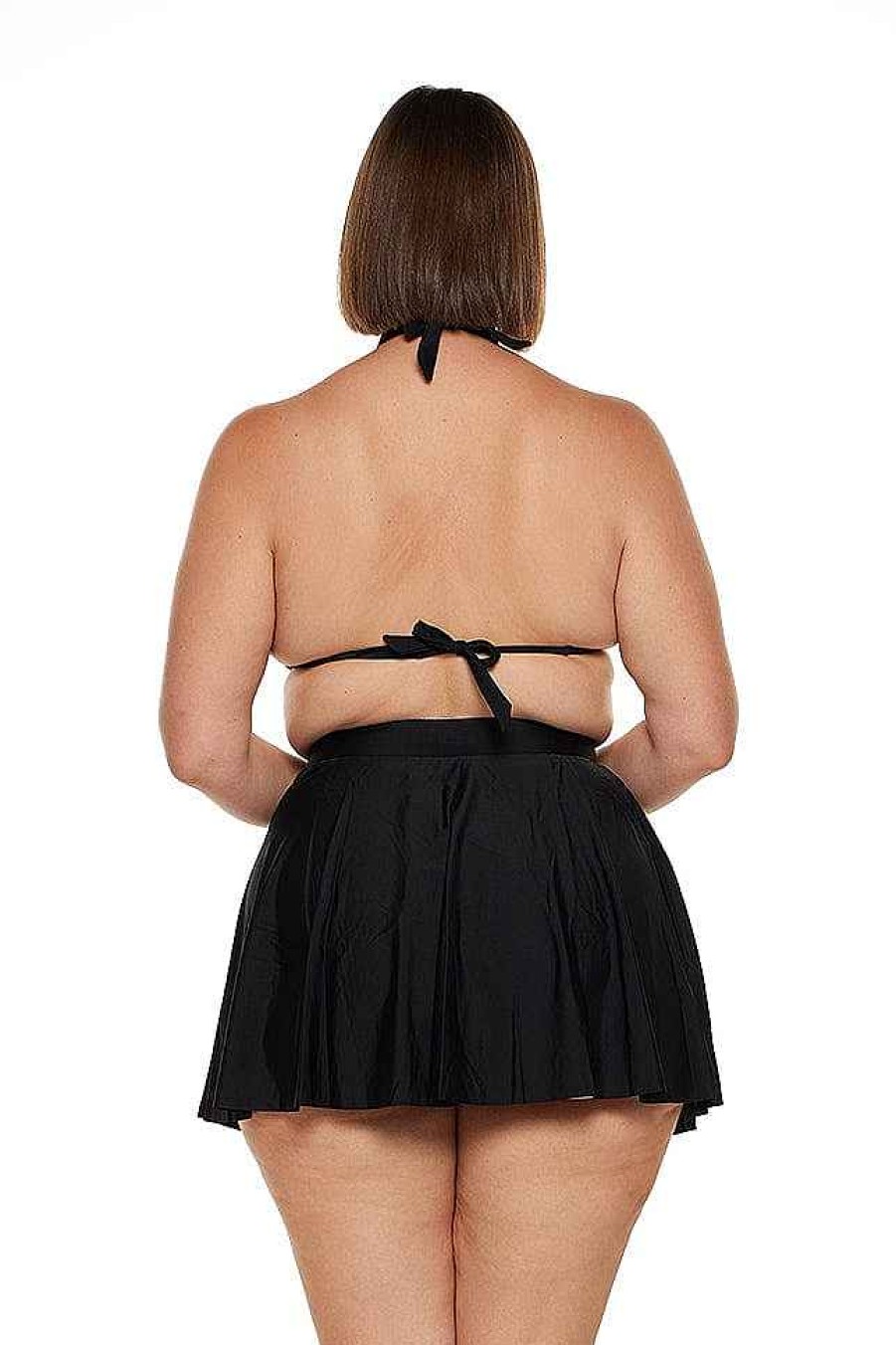 Swimwear Capriosca Black | Black Skater Skirt