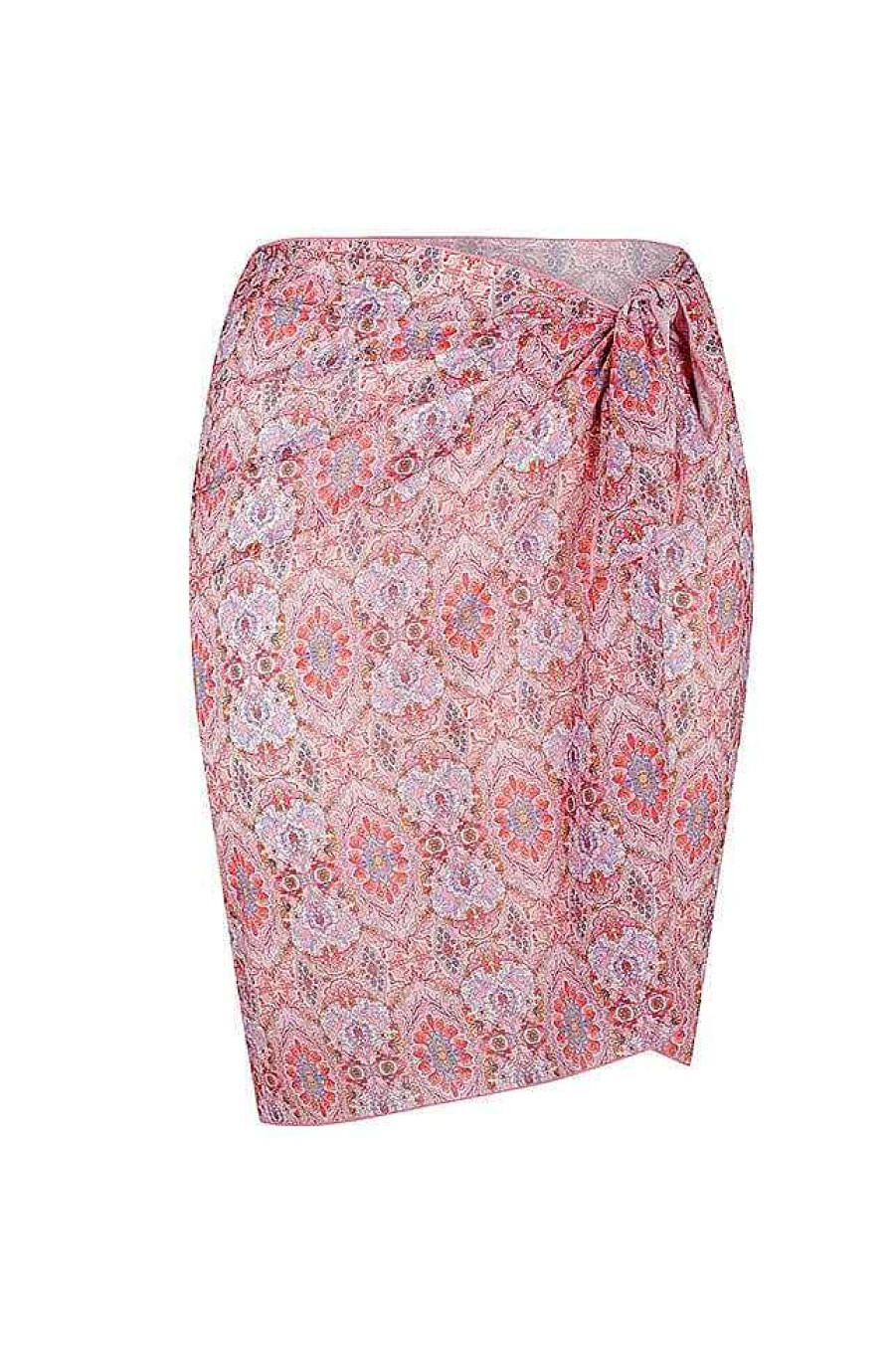 Swimwear Capriosca Modest | Amalfi Pink Long Mesh Wrap Skirt