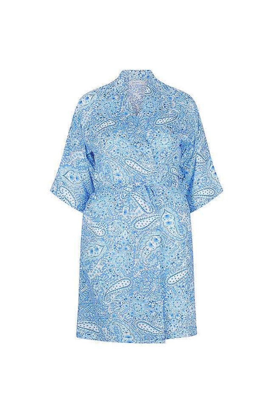 Beach Wear Capriosca Loungewear | Kimono Resort Robe In Blue Paisley