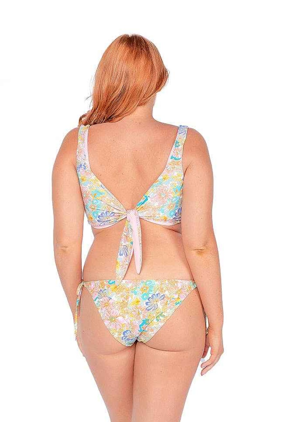 Swimwear Capriosca Side Tie | Retro Floral Tie Side Bikini Bottoms